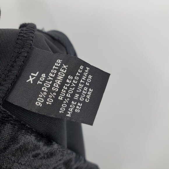 BCX Black Crushed Velvet Ruffle Sleeve Witchy Dark Fairy Whimsigoth Tank Top XL - Picture 5 of 7